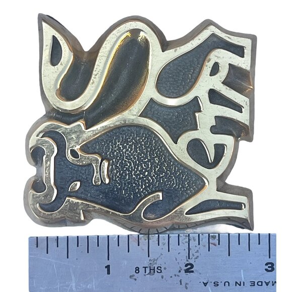 Merrill Lynch Bull Logo Solid Brass Paperweight With Black Enamel Detailing - 2. - Picture 3 of 4